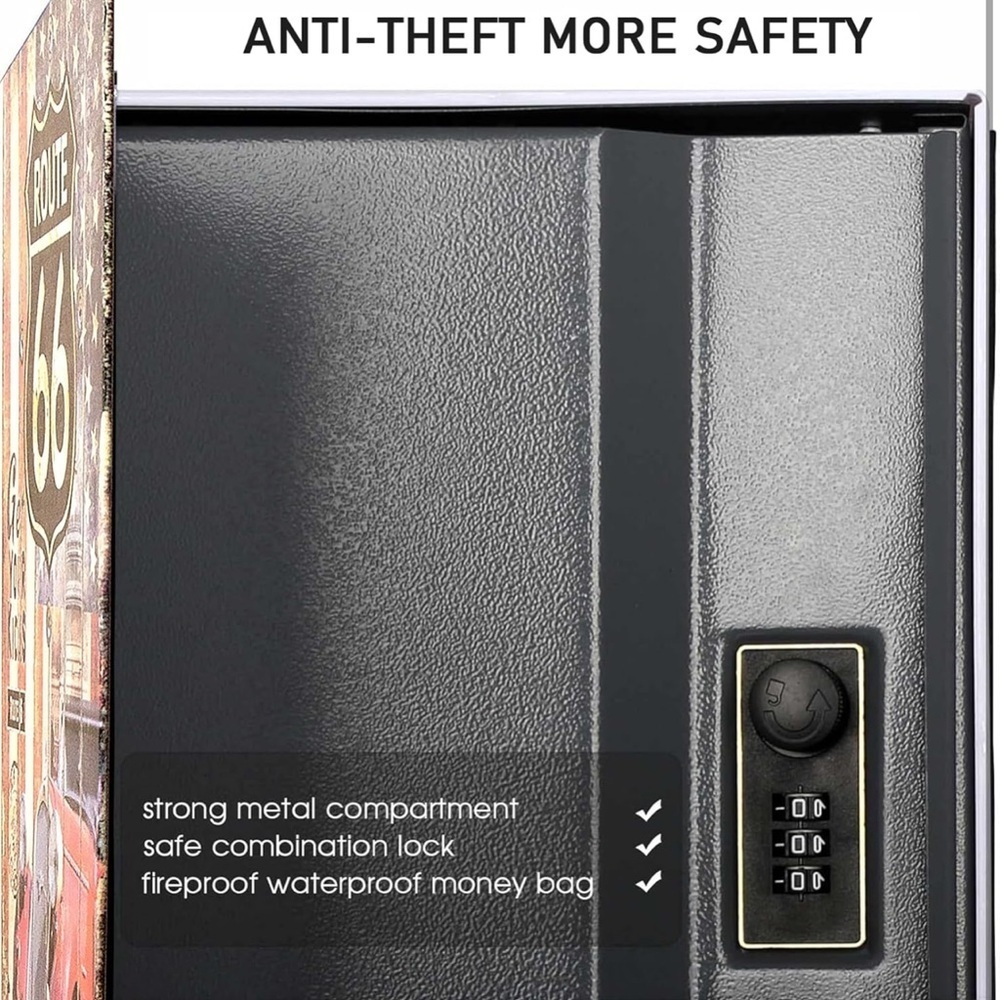 Fireproof Book Safe, 4200°F Money Bag Combination Lock, Fake Book Hidden Storage - Picture 3 of 8